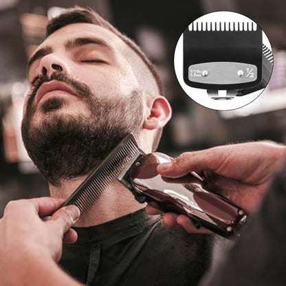 Side profile of the black professional hair styling guard highlighting the precise size markings