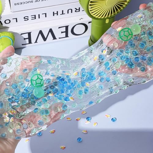 Packaging layout of the Haixforu premium crunchy slime supplies for boys and girls birthday gifts.