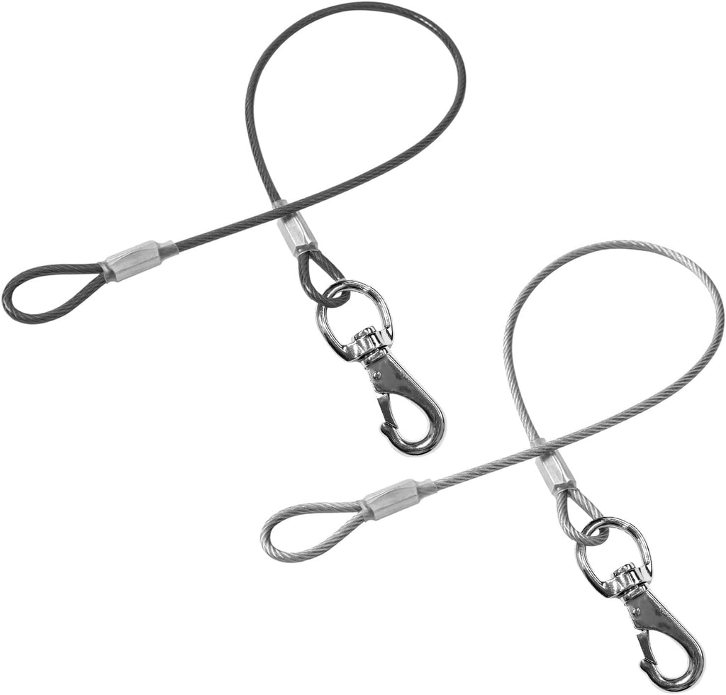 Chew Proof Dog Leash - 2Pack Metal Cable Lead,No Tangle Multiple Dog Leashes for Small and Medium Dogs- Heavy Duty Leash Extender for Collars & Harnesses(2 Pack Black, 20in/50cm) - Image 14