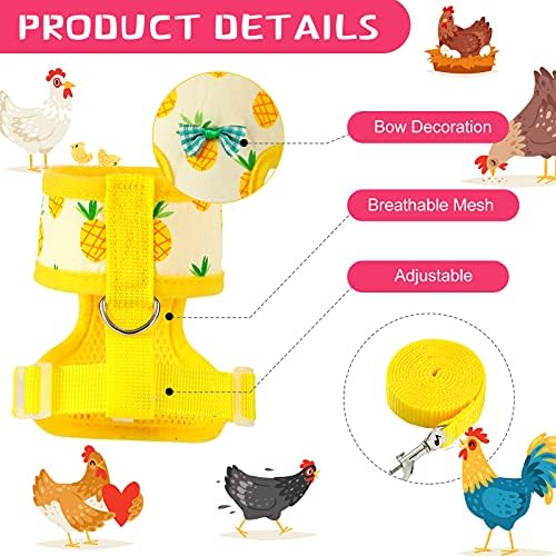 Two piece chicken walking harness set displayed together for poultry