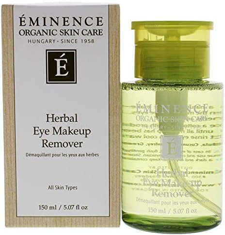 Eminence Herbal Eye Make Up Remover pump and label detail