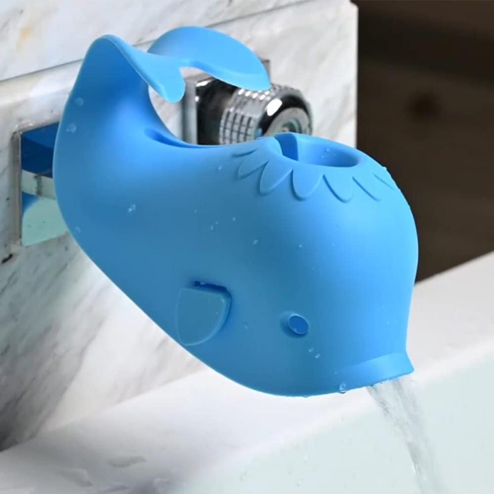 Gamexcel whale baby bathtub faucet cover blue side view