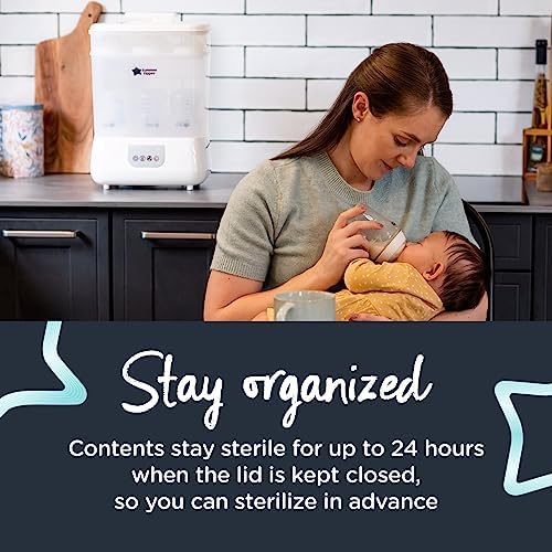 Hygiene focused steam sterilizer for newborn milk bottles and pacifiers