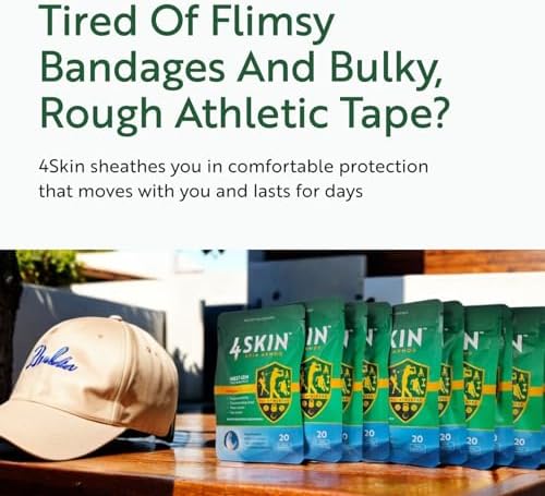 Flexible athletic skin protection bandages designed to prevent friction injuries on hands and feet.