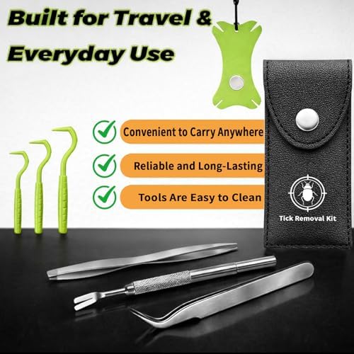 Detail view of stainless steel tick remover precision tips