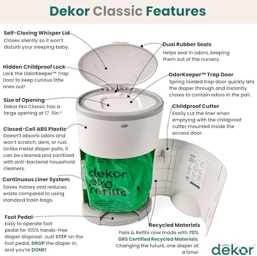 Dekor Eko Classic Diaper Pail foot pedal mechanism detail