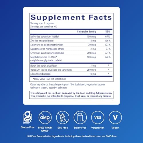 Pure Encapsulations Trace Minerals lifestyle and wellness setting