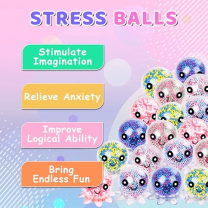 VESPRO brand twelve pack fidget ball set arranged by colors on a clean surface