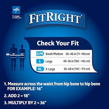 Back view of FitRight overnight disposable underwear packaging