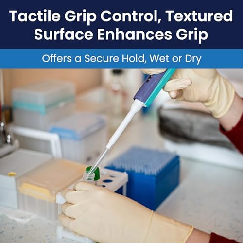 Heavy duty textured latex gloves for precise control in laboratory settings