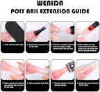 Complete manicure setup featuring Wenida laser black poly gel tube