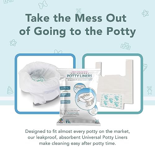 Toddler using a travel potty with a disposable liner installed