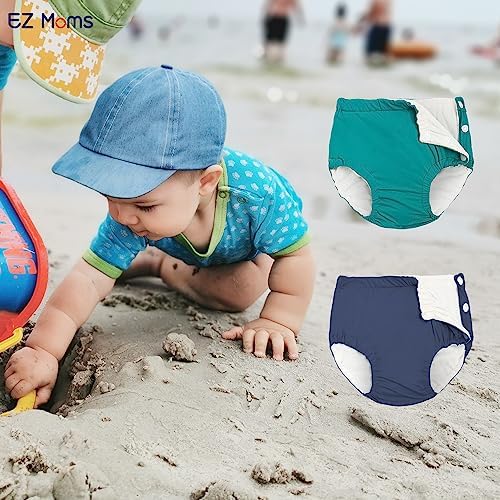 EZ Moms swim diapers packaging and bonus mesh laundry bag