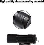 Huazexinx portable UV flashlight demonstrating currency authentication and bed bug inspection.