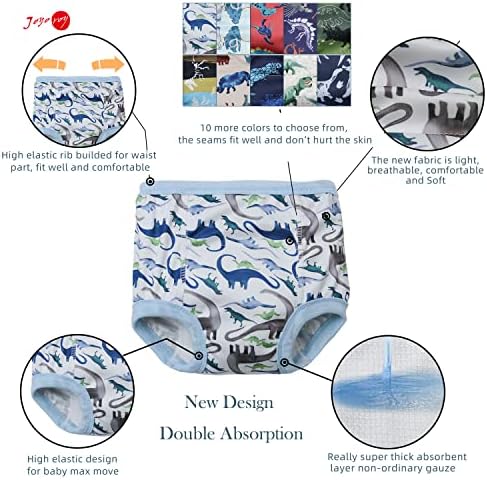 Joyo Roy reusable cotton toilet training pants pack of ten showing assorted dinosaur designs