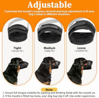 Mayerzon anti biting and anti barking pet muzzle being adjusted for professional grooming visits