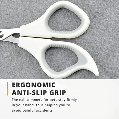 Trumoon small breed pet grooming tool displaying the anti bleeding safety guard design.