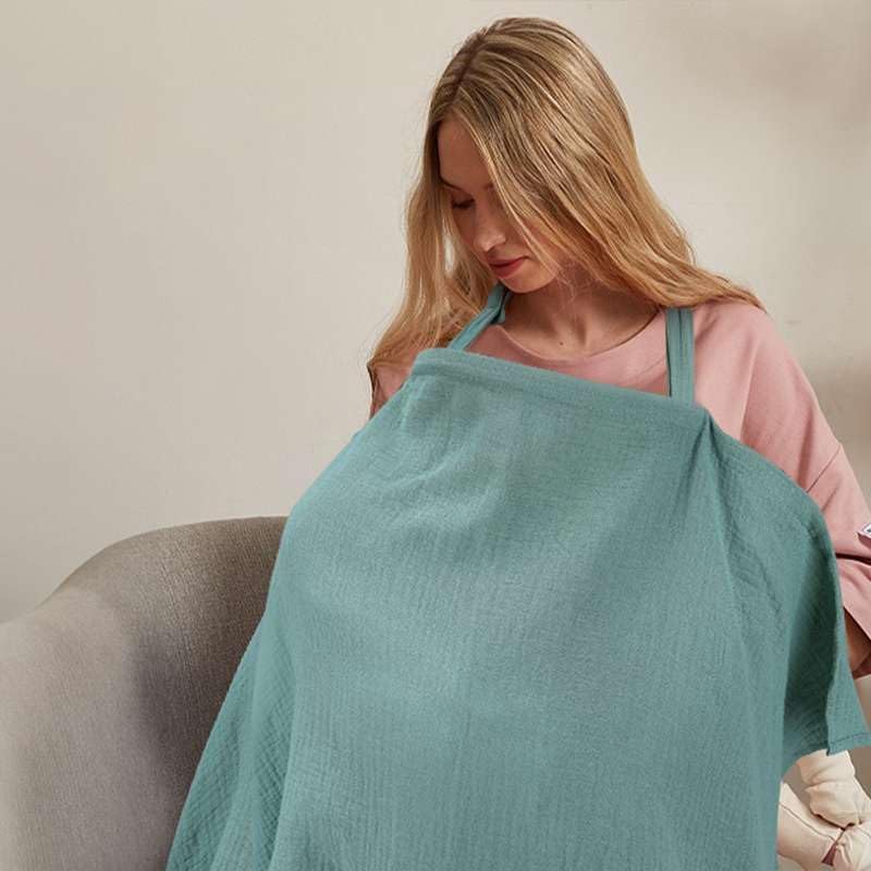 Comfy Cubs muslin cover used as stroller sunshade