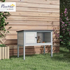 PawHut bunny cage with asphalt roof angle view