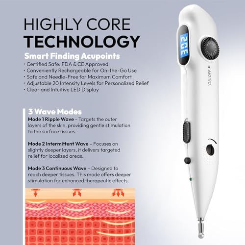 Insurmedic electronic acupuncture pen closeup of digital screen