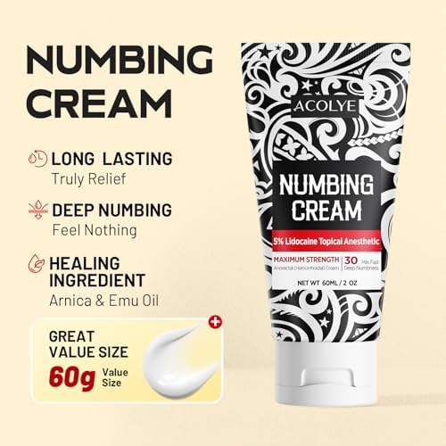 Texture preview of the non greasy Acolye local anesthetic cream absorbing into skin
