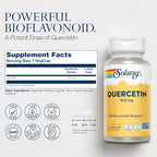 Solaray Quercetin 90 count supplement bottle back label details