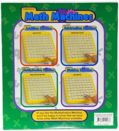 Lakeshore learning math machine close up view highlighting the pop up answer windows.