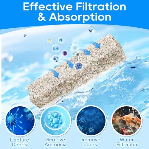 Twelve pack arrangement of the white fibrous aquarium water purification pads.