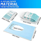 Extra large sixteen by twenty four inch waterproof toilet shield unfolded