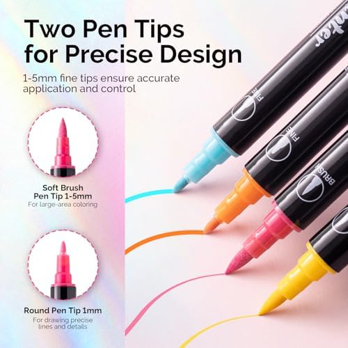 MelodySusie nail art pens displaying 12 vibrant color palette