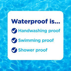 Side angle of the compact packaging for BAND-AID clear spot waterproof patches showing product dimensions.