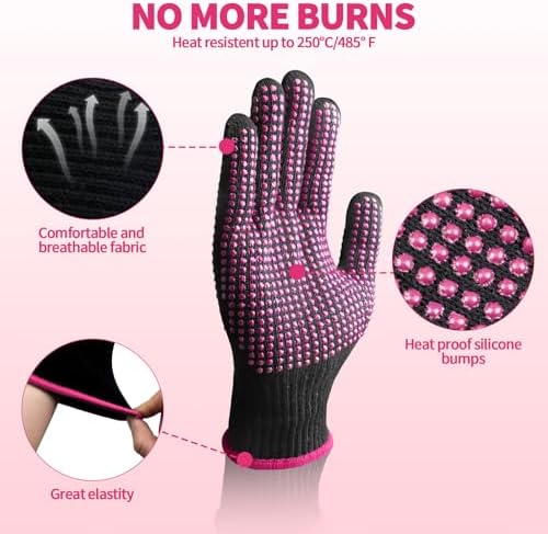 Close up of non slip silicone dot pattern on imported salon safety gloves