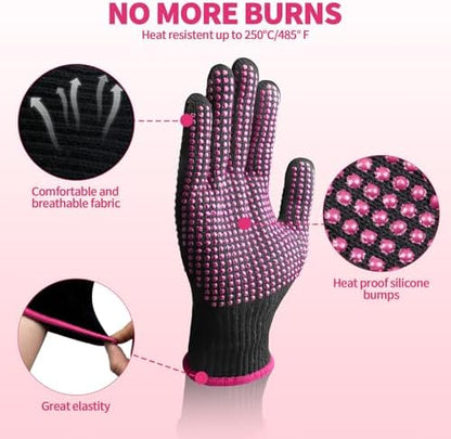 Close up of non slip silicone dot pattern on imported salon safety gloves
