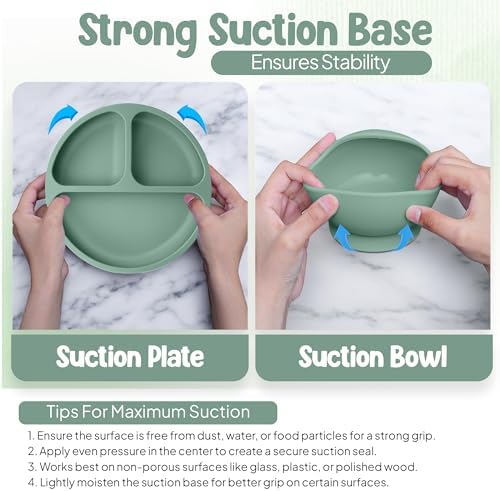 O'doe Baby Weaning Set â€“ 15 Pcs Silicone Baby Feeding Set with Suction Plate, Bowl, Bib, Sippy Cup, Fruit Feeder & Freezer Tray â€“ Baby Plates and Bowls Set for 3M+ | BPA-Free Baby Dishes & Utensils - Image 6