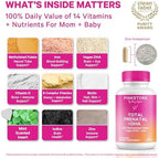 Pink Stork Total Prenatal dietary supplement label details