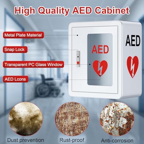 Compact first aid AED box for schools and office safety