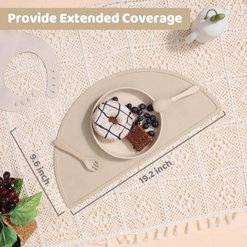 Mubobiee kids table placemat showing close up of the slip resistant bottom