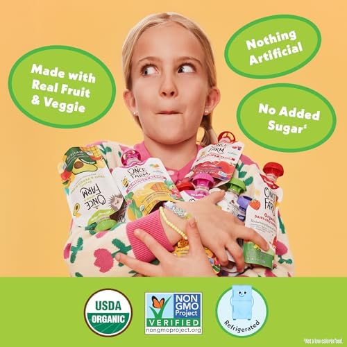 Nutritional information label on Once Upon A Farm pouch