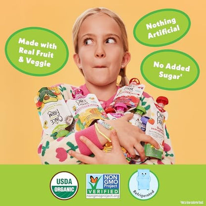 Nutritional information label on Once Upon A Farm pouch