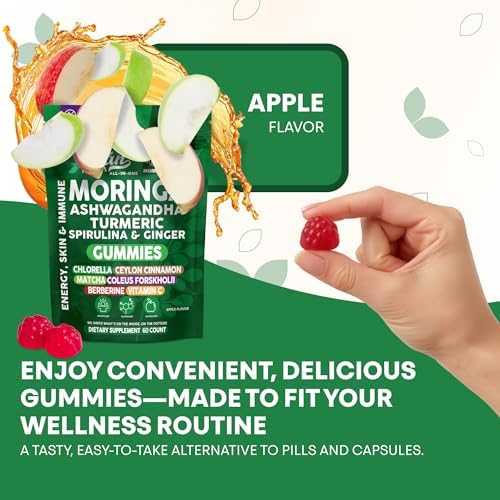 pure botanical benefits of moringa powder and turmeric gummies for healthy gut and skin support