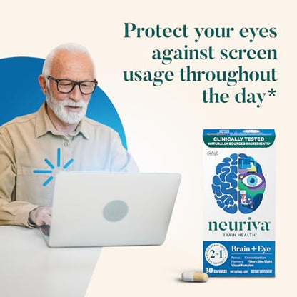 Detailed view of Neuriva Brain Plus Eye 30 count bottle