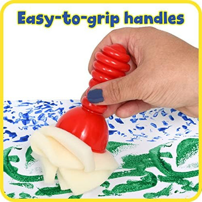 Chunky plastic handles of READY 2 LEARN creative textured tools for toddler grip