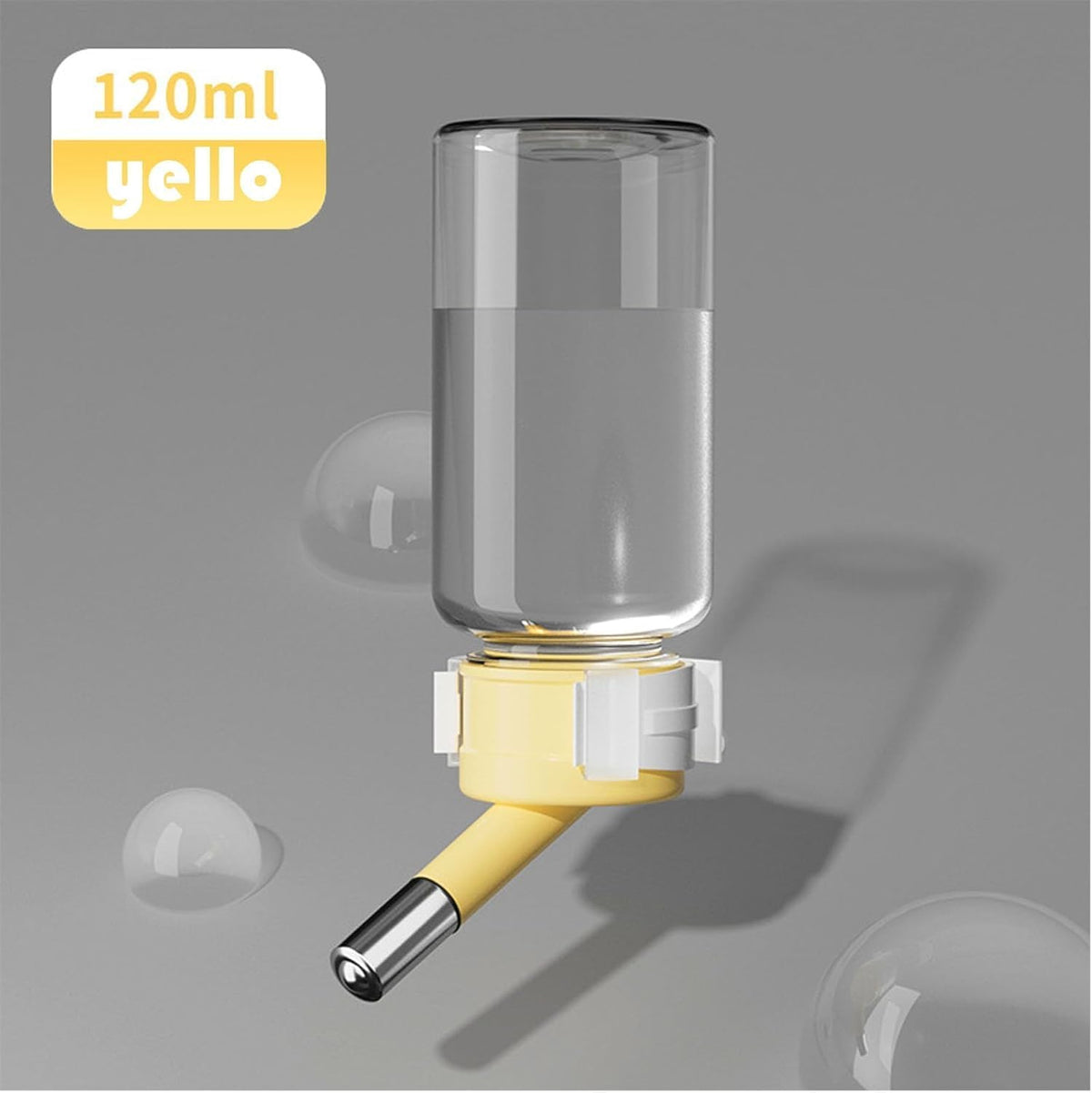 Hamster Water Bottle for Glass Tanks & Wire Cages - Dual Ball-Bearing & Dual Silicone Gaskets Leakproof Design (2 Stainless Steel Balls) 4.06oz - Fits Hamsters/Mice Under 250g - Image 3
