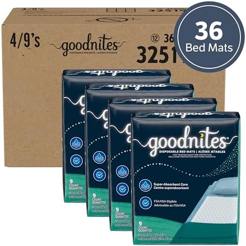 GoodNites absorbent bed mats showing the quilted micro pocket texture surface for liquid lock technology