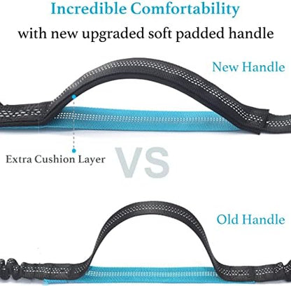 Dual handle bungee dog leash for large dogs