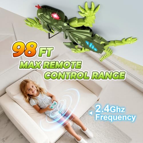 Top view of Coodoo RC gecko robot showing remote control layout