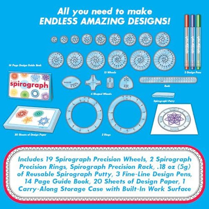 Detailed shot of the non toxic Spirograph putty securing a plastic gear ring to the design sheet.