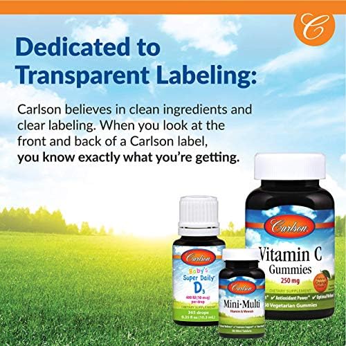 Carlson ACES cellular health complex showing softgel size and clear labeling instructions