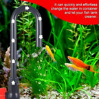 Close-up of the adjustable water flow switch on the aquarium cleaning hook.