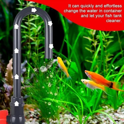 Close-up of the adjustable water flow switch on the aquarium cleaning hook.